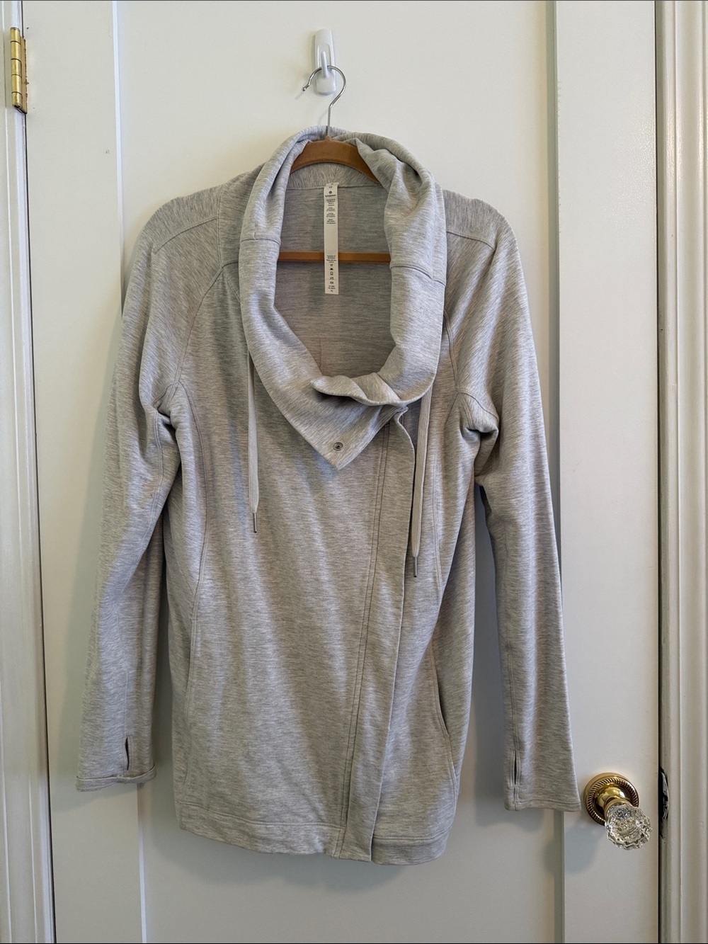 lululemon athletica Light Gray Cowl Neck Zip Jacket